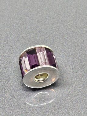 Chamilia Swarovski Purple Baguette Crystal Rondelle 925 sterling silver Charm